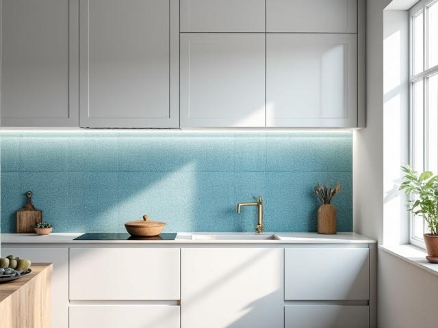 Azulejos cerámicos a medida en una cocina moderna con tonos neutros